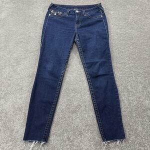 True Religion Womens Hi Rise Legging Jeans Blue Stretch Denim WHZN96Y9 Size 31